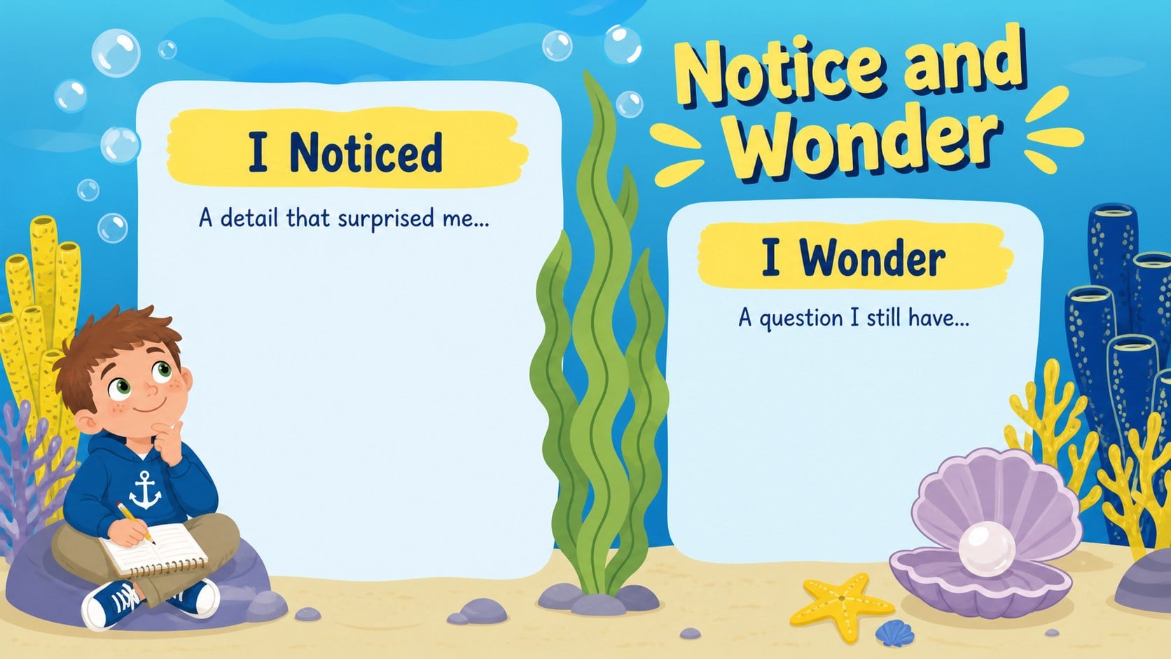 Ocean Adventure Story Deck presentation template, slide 13