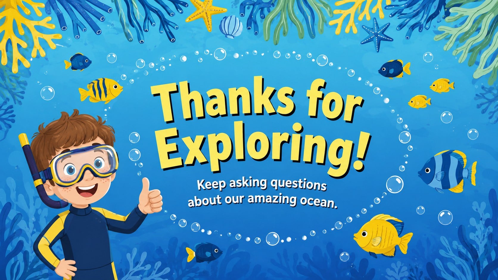 Ocean Adventure Story Deck presentation template, slide 15