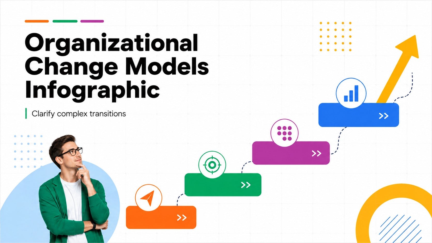 Organizational Change Models Infographic presentation template, slide 1
