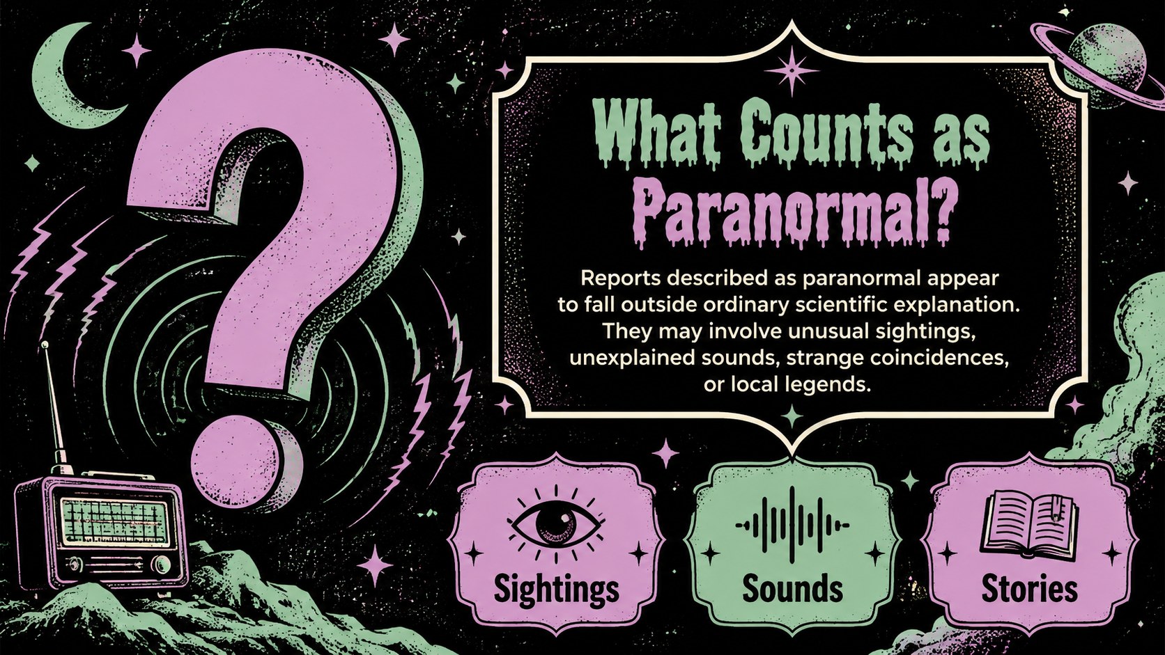 Modelo de apresentação Noite de Histórias Paranormais, slide 3