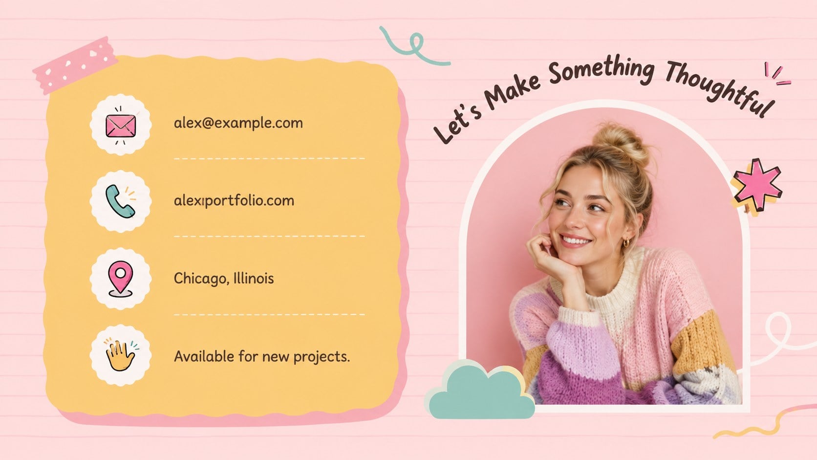 Pastel Creative Portfolio Deck presentation template, slide 14