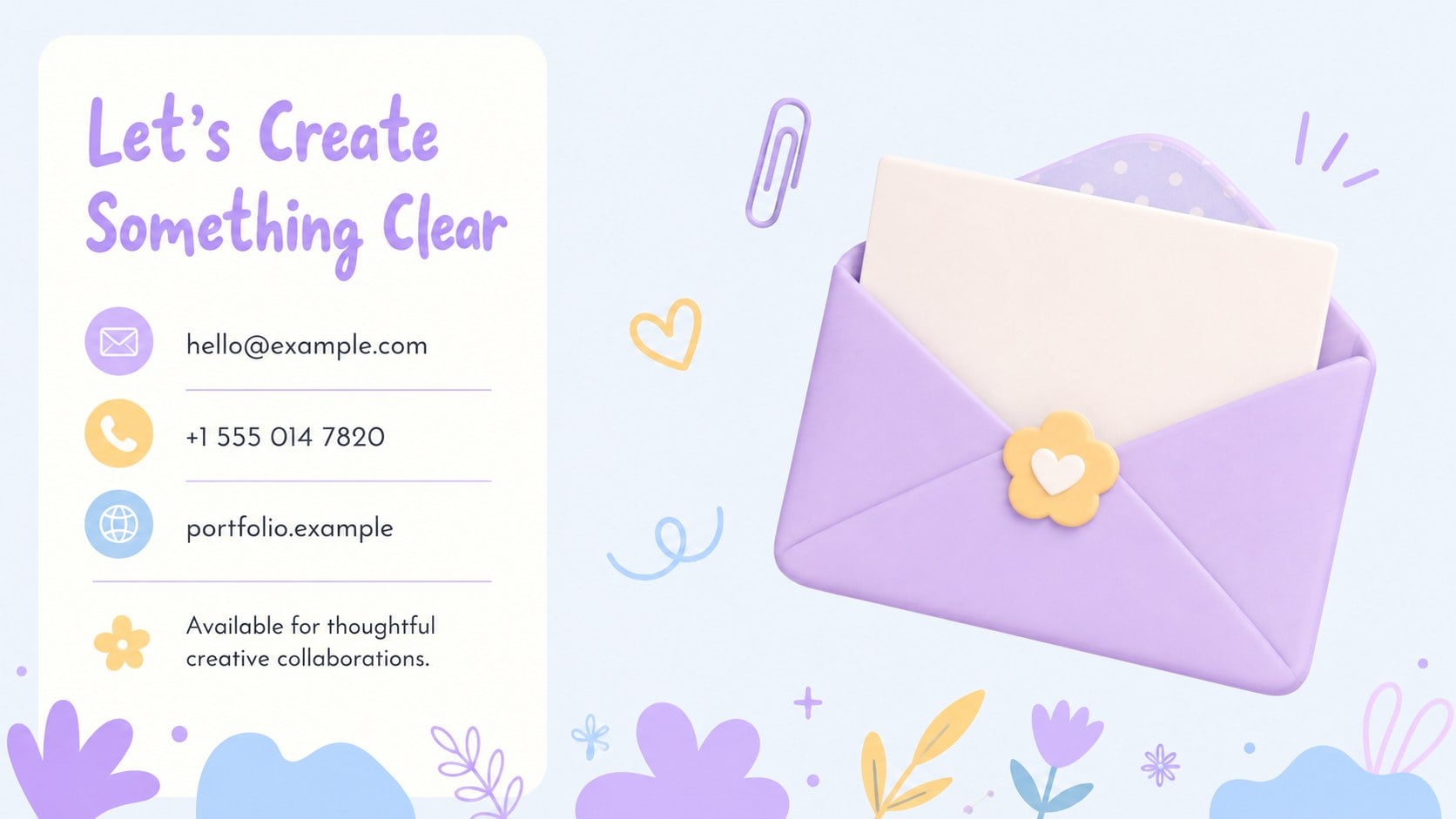 Pastel Doodle Portfolio Deck presentation template, slide 12