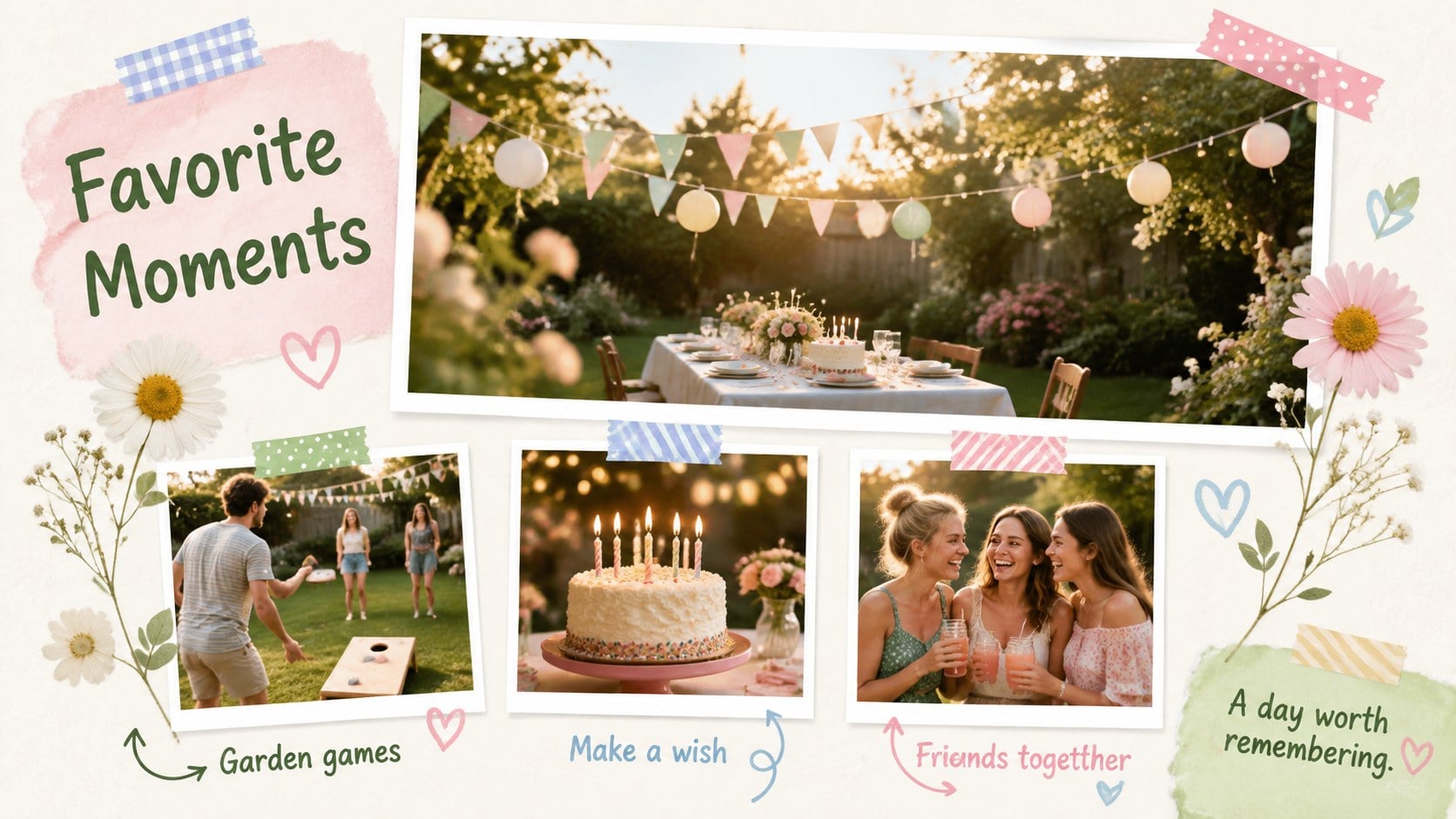 Pastel Garden Birthday Celebration Deck presentation template, slide 12