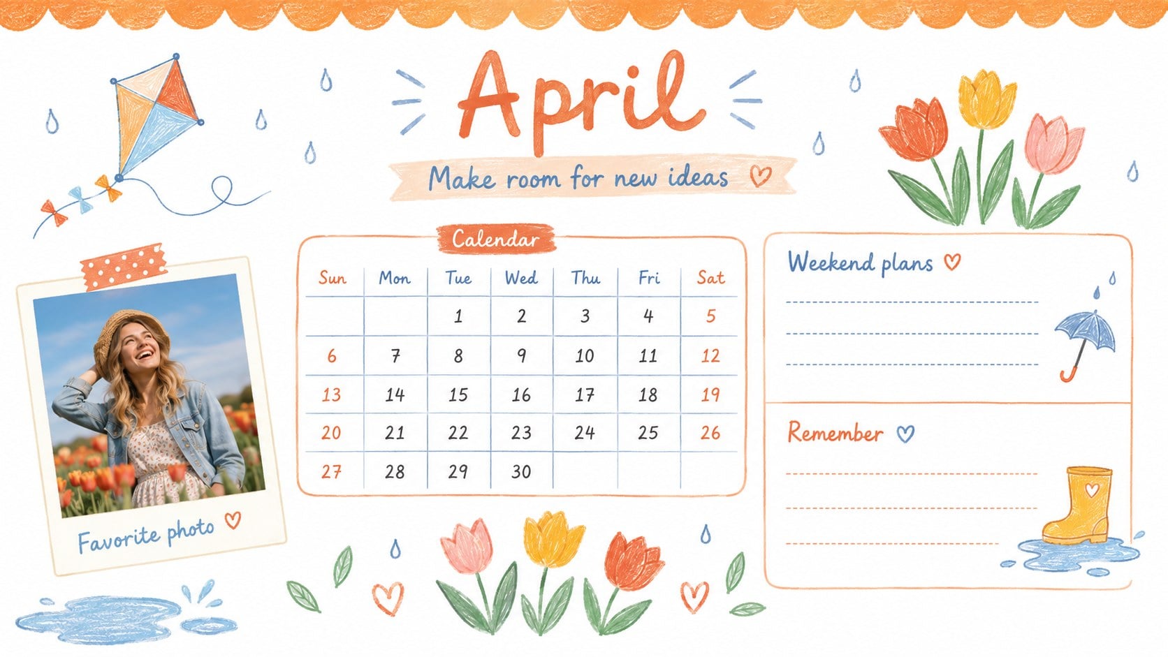 Pastel Memory Planner Calendar Slides presentation template, slide 6