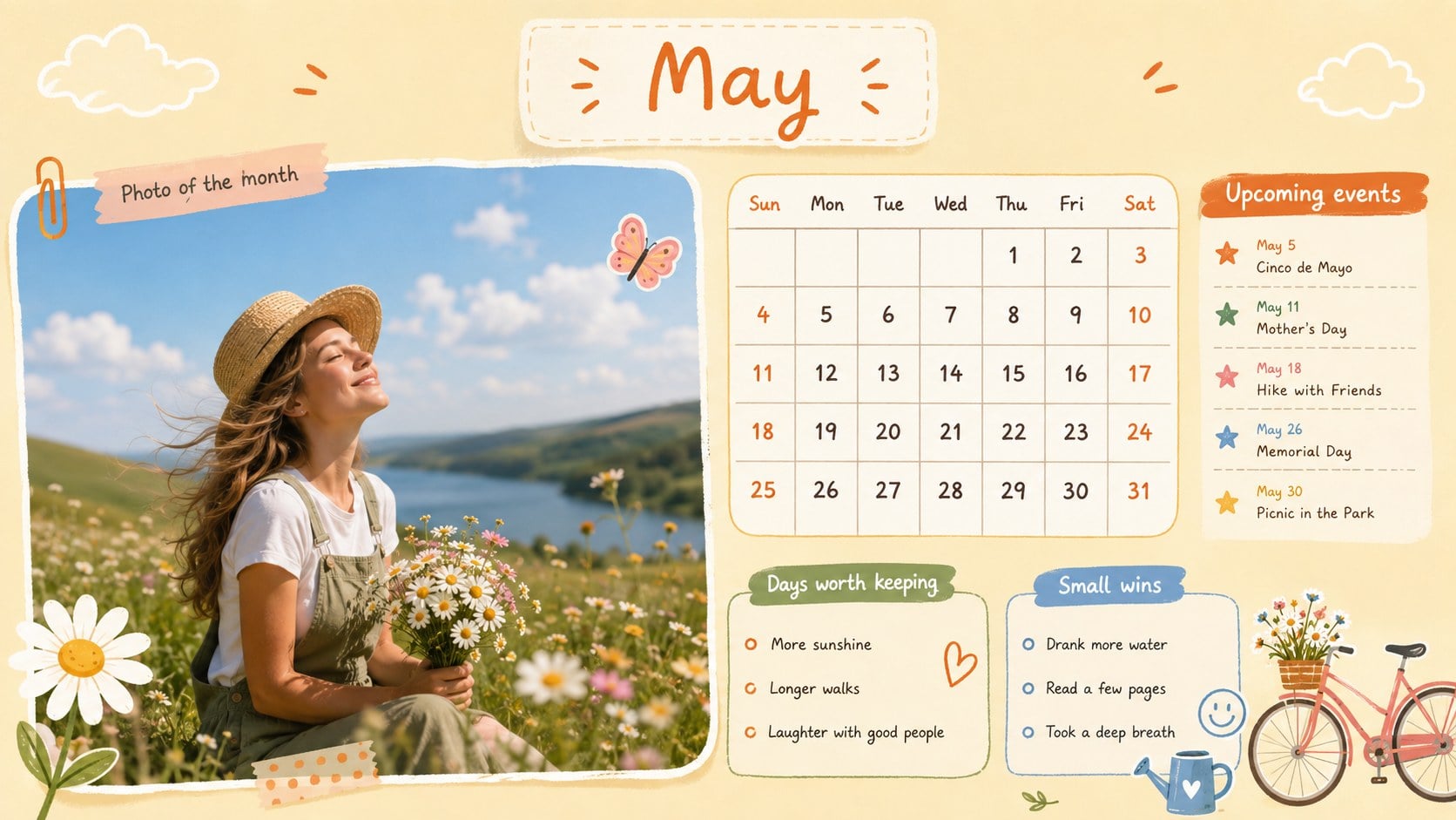 Pastel Memory Planner Calendar Slides presentation template, slide 7