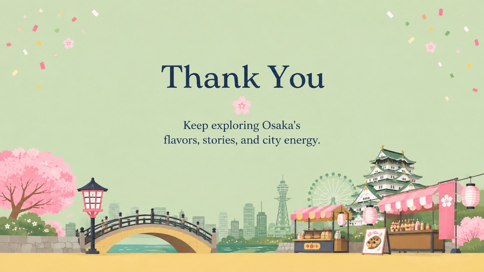 Pastel Osaka Culture Story Deck presentation template, slide 15