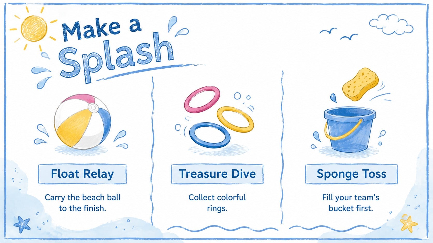 Pastel Poolside Birthday Deck presentation template, slide 7