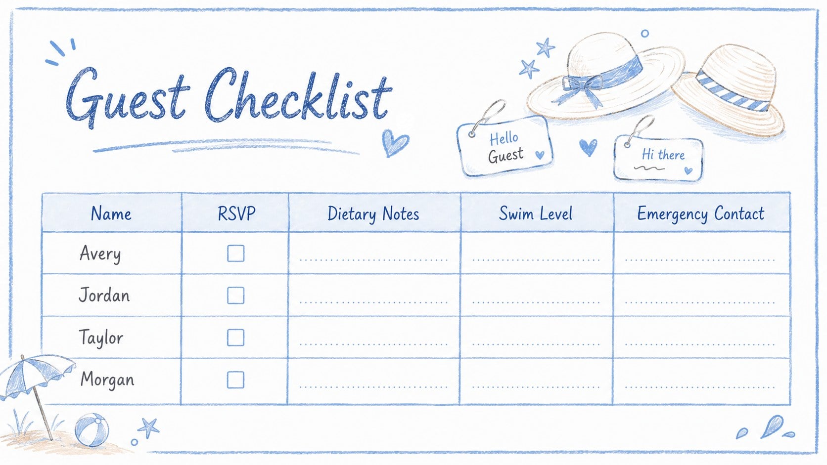 Pastel Poolside Birthday Deck presentation template, slide 9