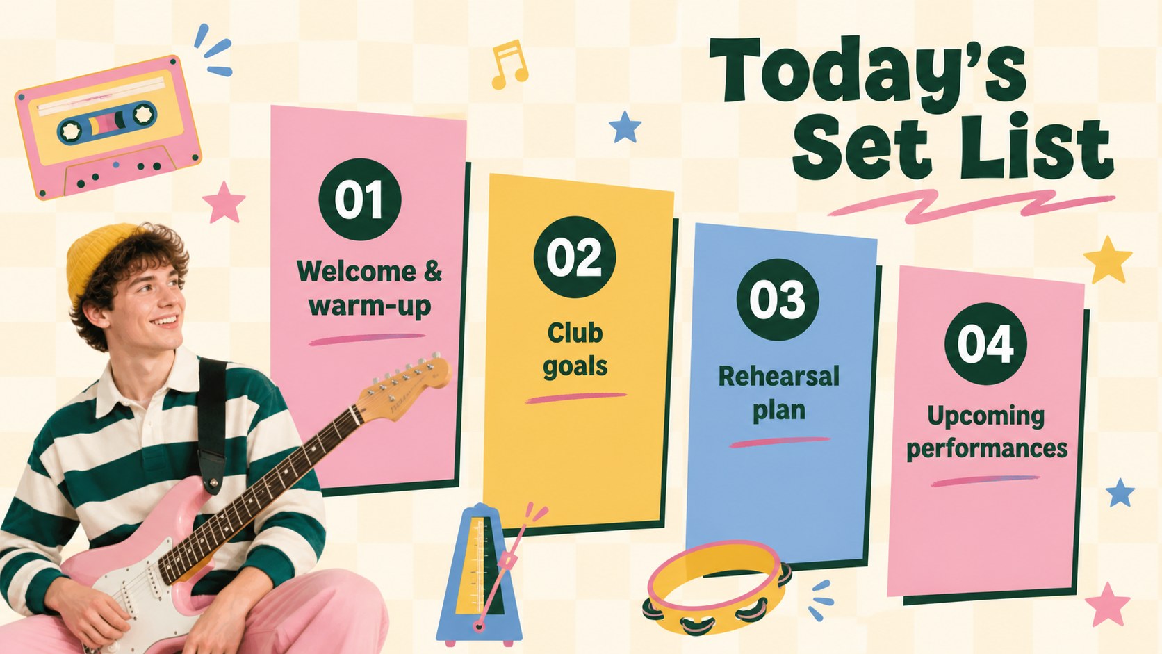Pastel Pop School Band Club Presentation presentation template, slide 2