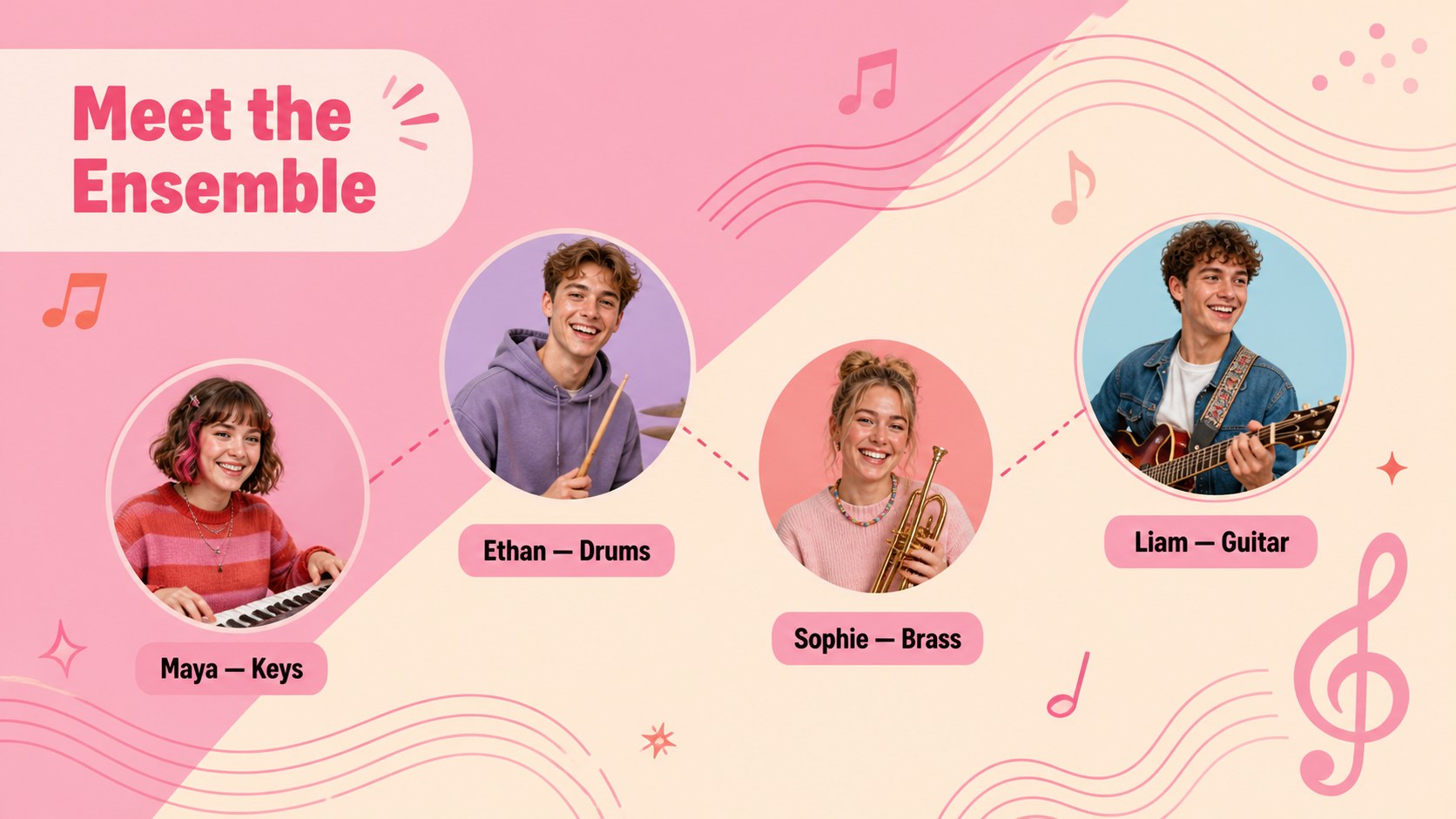 Pastel Pop School Band Club Presentation presentation template, slide 5
