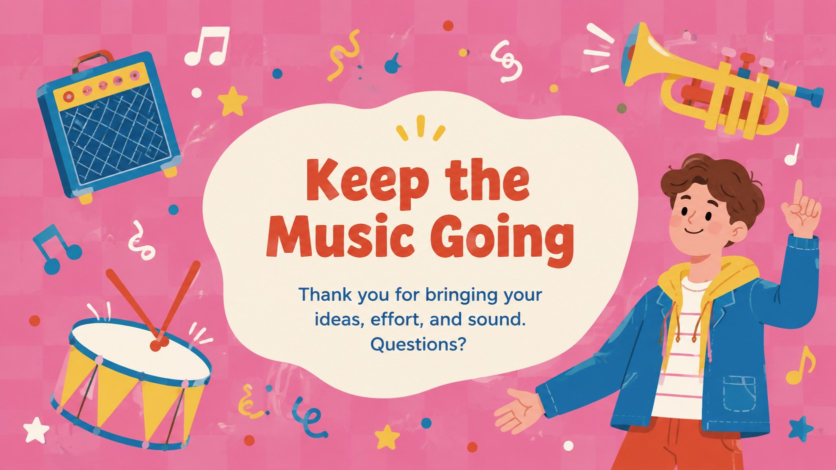 Pastel Pop School Band Club Presentation presentation template, slide 15