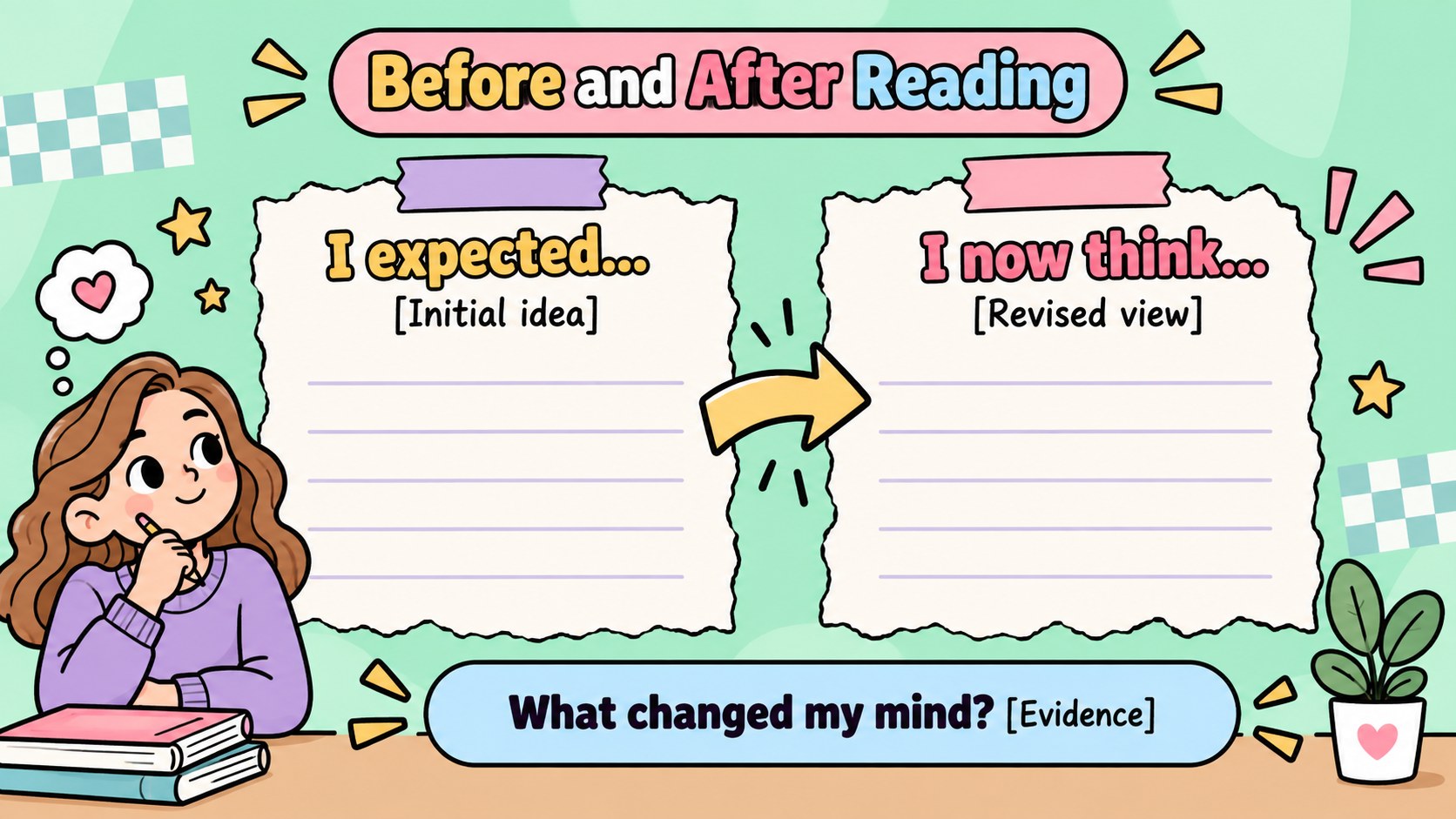 Pastel Reading Response Scrapbook Deck presentation template, slide 13