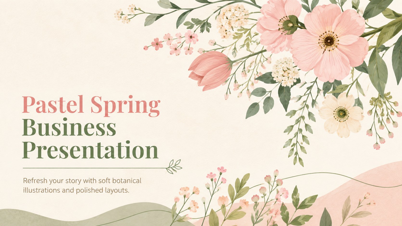 Pastel Spring Business Presentation presentation template, slide 1