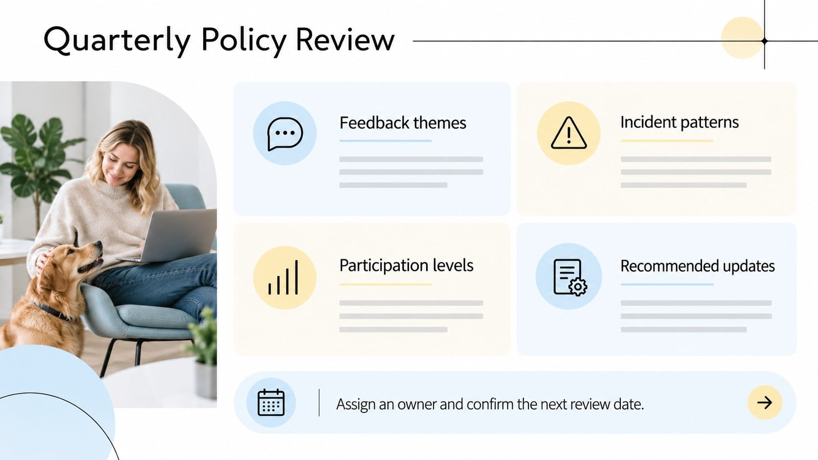 Pet-Friendly Workplace Policy Deck for Modern Offices presentation template, slide 13