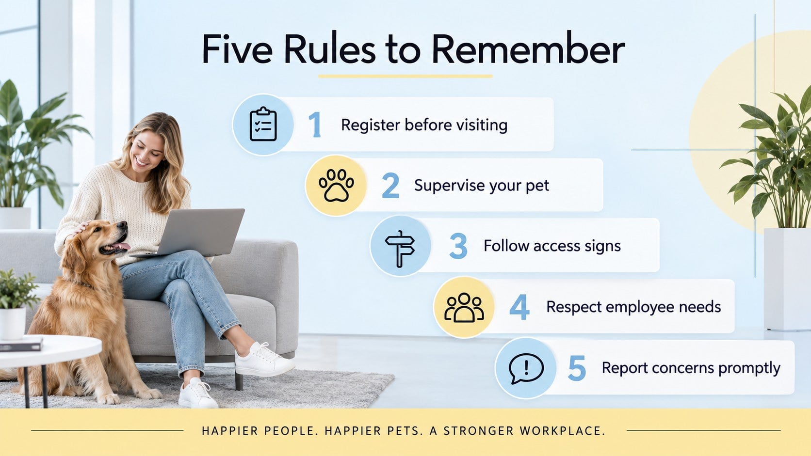 Pet-Friendly Workplace Policy Deck for Modern Offices presentation template, slide 14