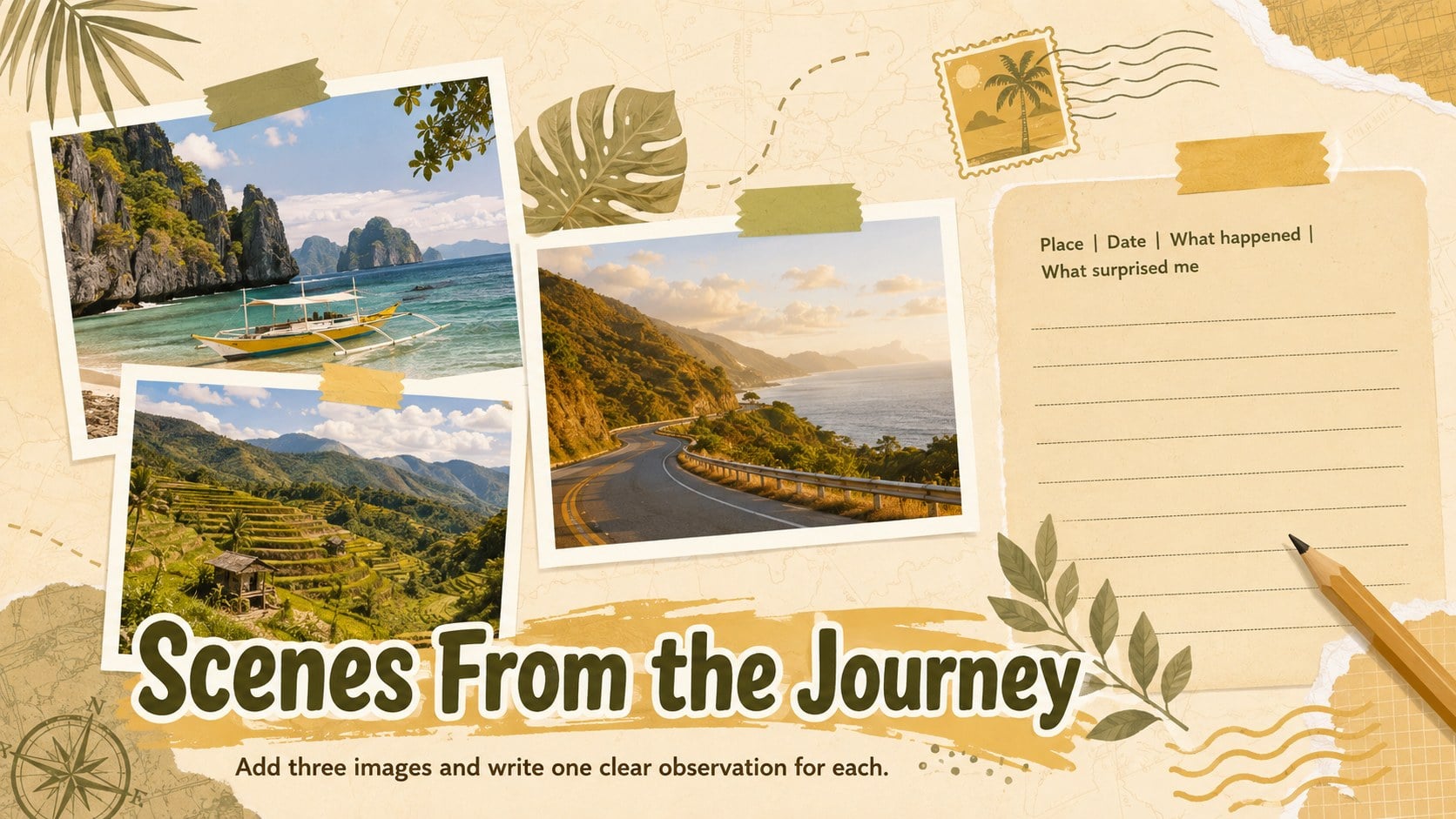 Modelo de apresentação Diário Ilustrado de Viagem às Filipinas, slide 14