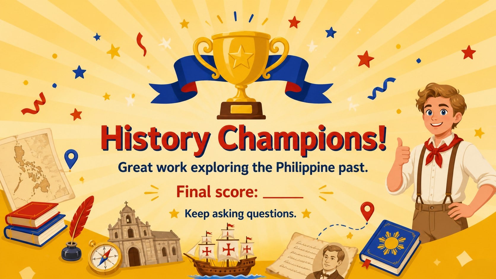 Philippines Past Quiz Challenge presentation template, slide 15
