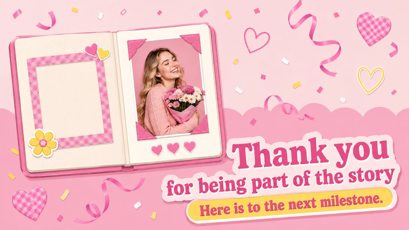 Pink Milestone Memory Deck presentation template, slide 15