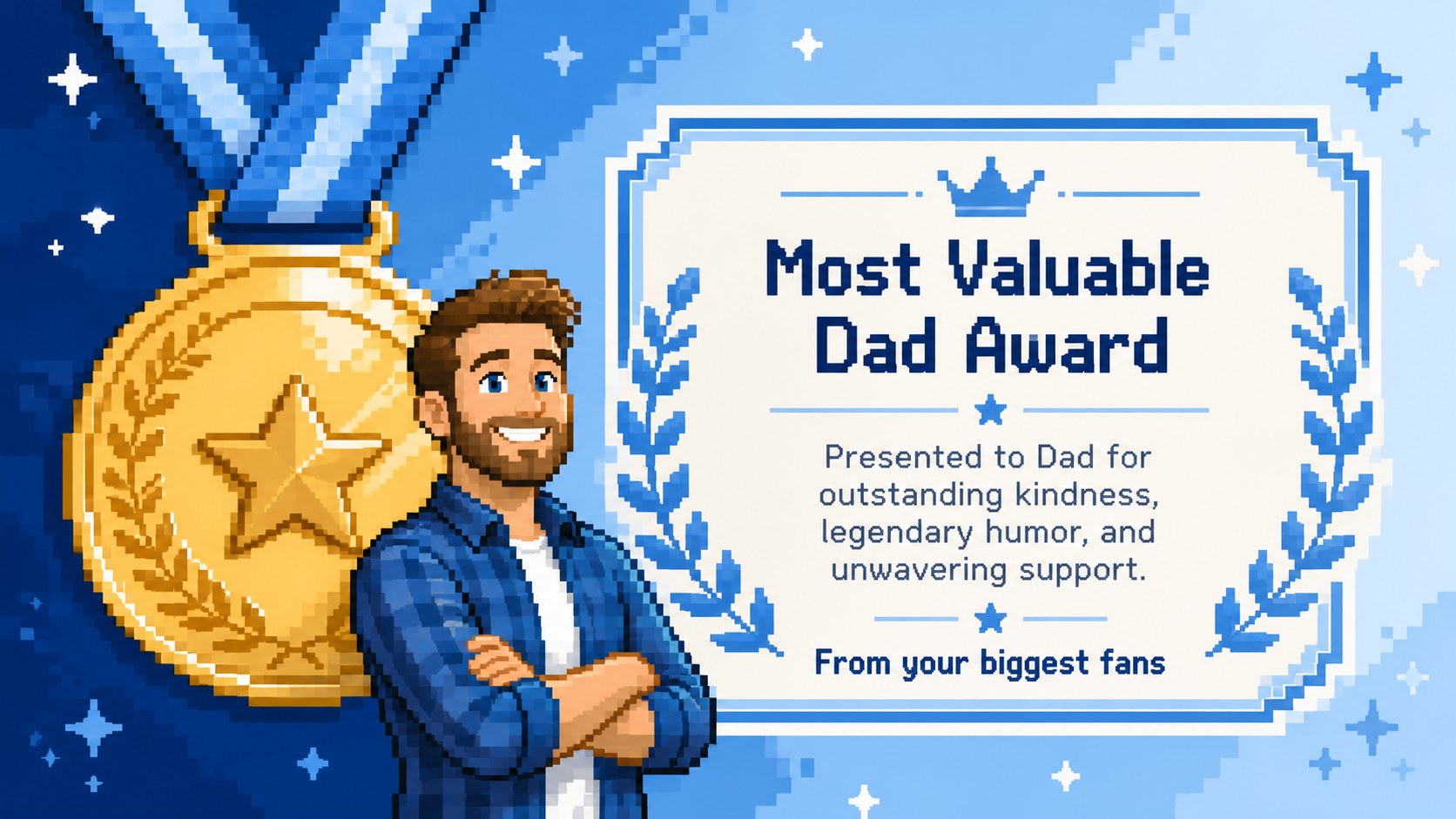 Pixel Hero Dad Tribute Deck presentation template, slide 12