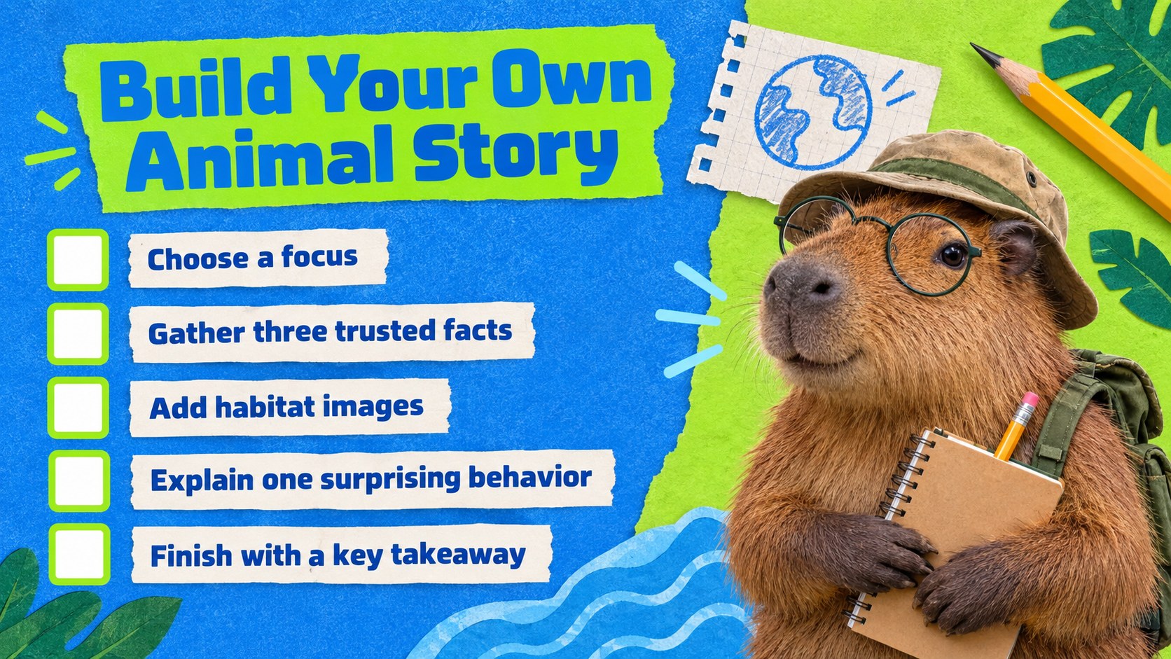 Modelo de apresentação Temática Ilustrada de Capivara, slide 14