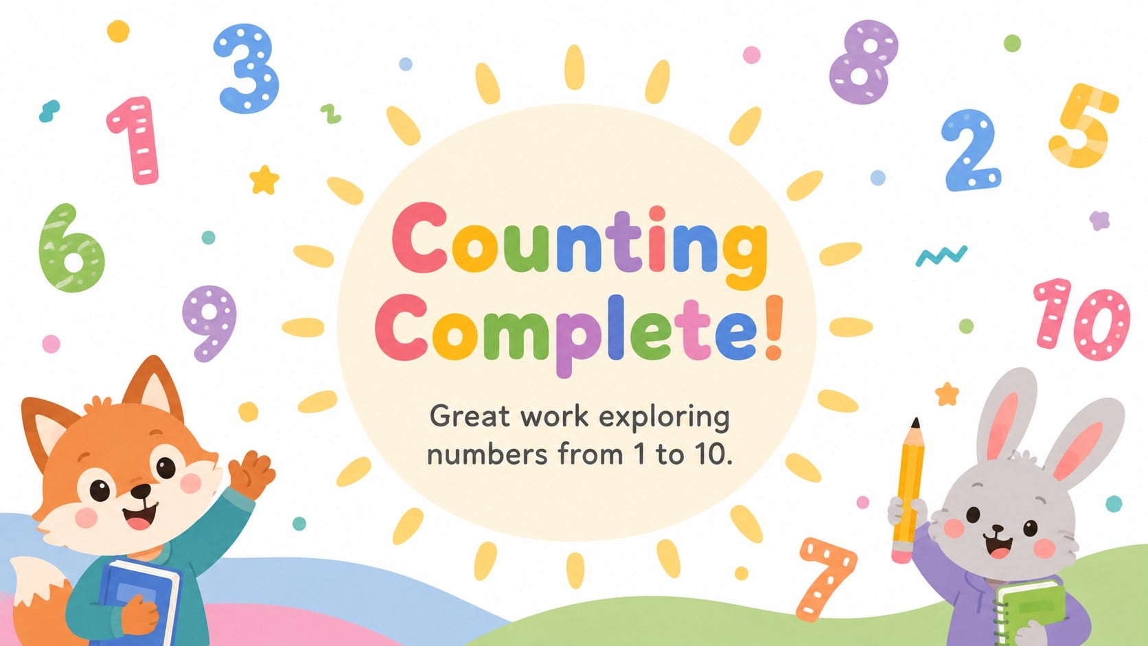 Playful Counting Cards for Kids presentation template, slide 15