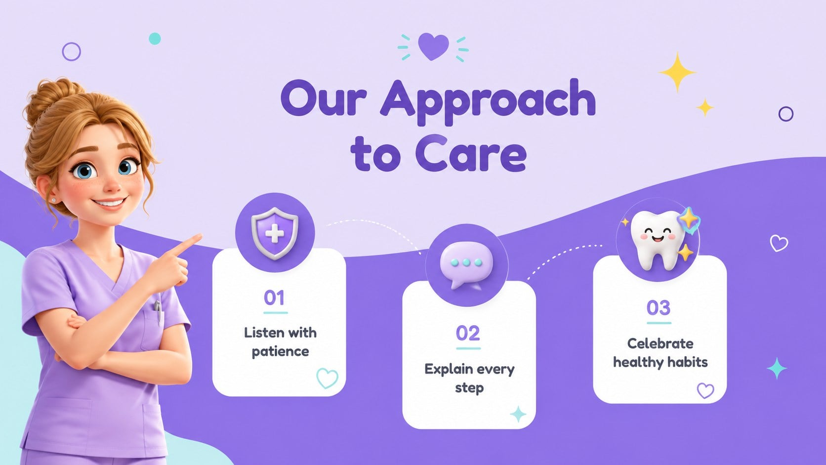Playful Pediatric Dental Clinic Deck presentation template, slide 3
