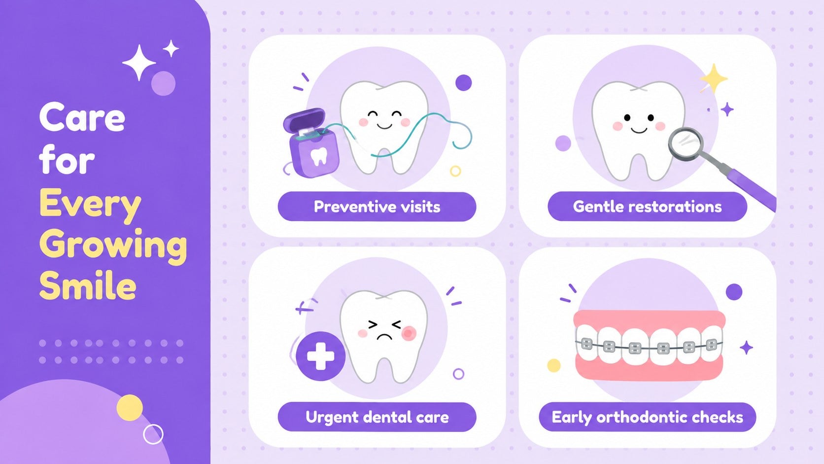 Playful Pediatric Dental Clinic Deck presentation template, slide 4