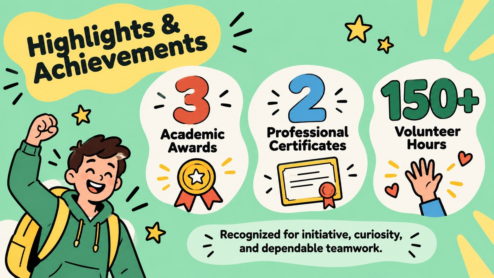 Playful Student CV Presentation presentation template, slide 10