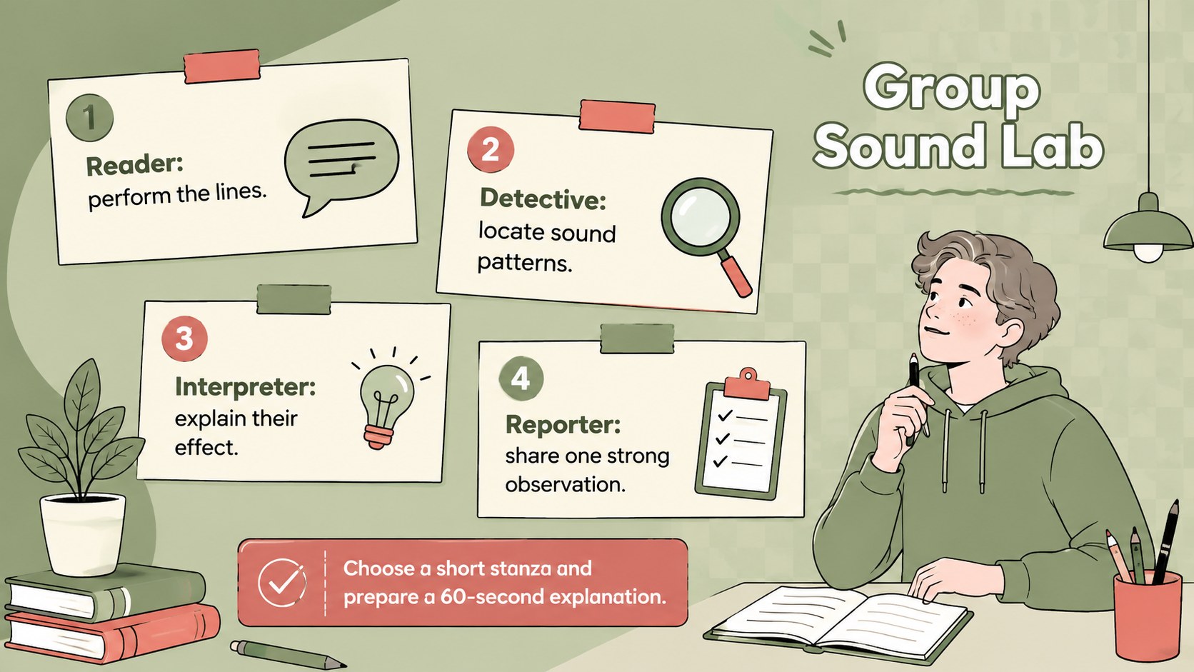 Poetry Sound Techniques Classroom Slides presentation template, slide 13