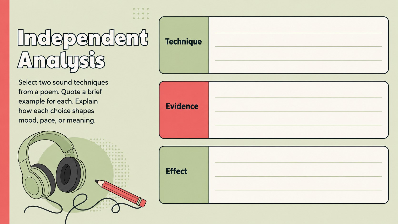 Poetry Sound Techniques Classroom Slides presentation template, slide 14