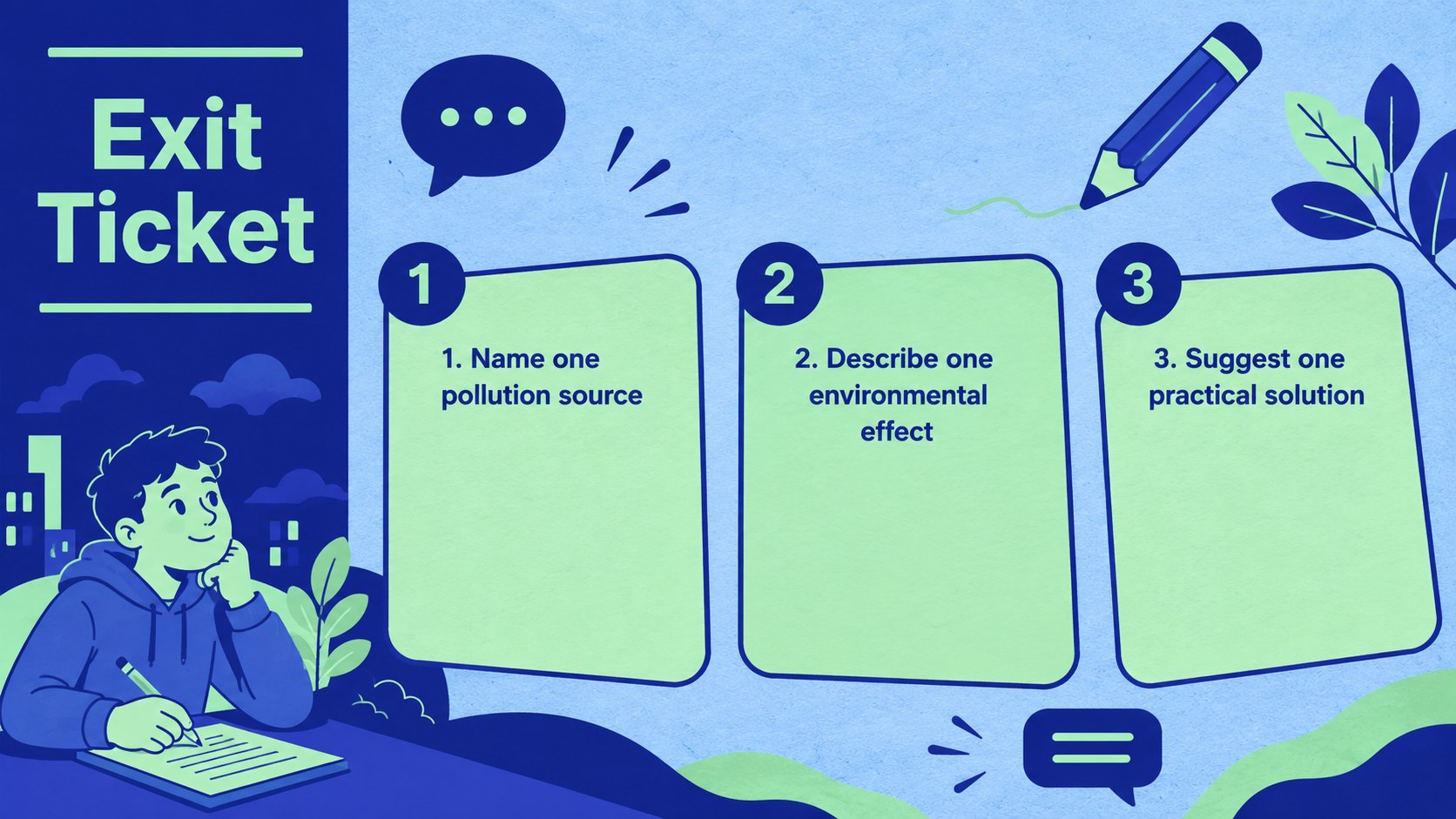 Pollution Impact Science Lesson Deck presentation template, slide 14