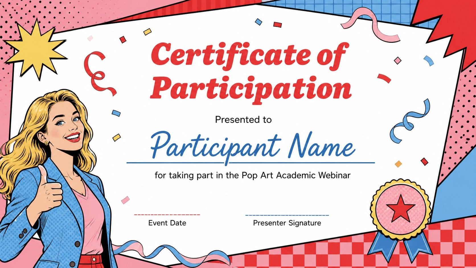 Modelo de apresentação Webinário Acadêmico em Pop Art, slide 13