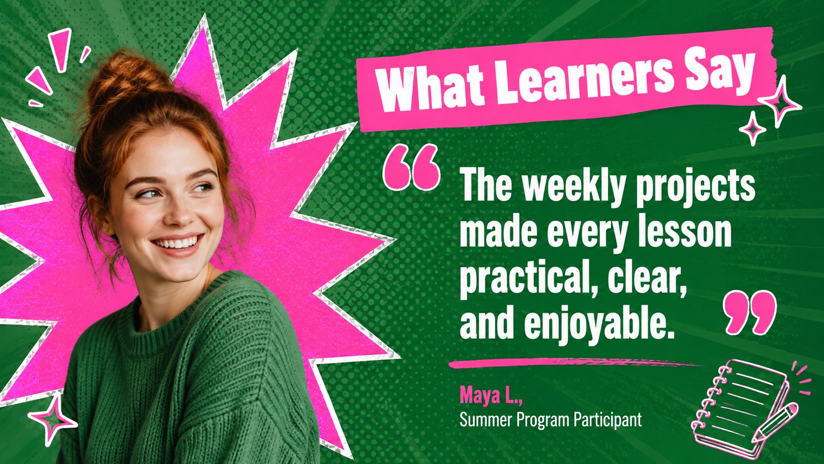 Pop Art Summer Course Newsletter presentation template, slide 10