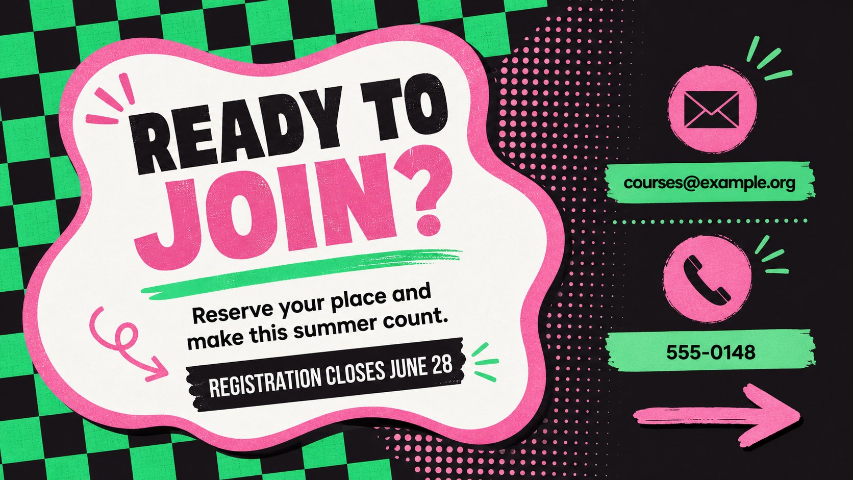 Pop Art Summer Course Newsletter presentation template, slide 12