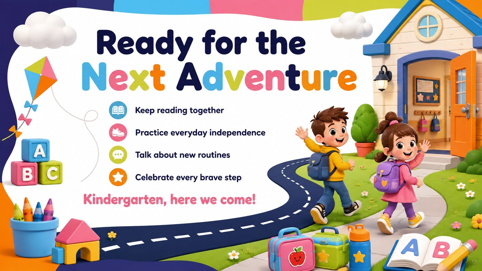 Preschool Commencement Bulletin Deck presentation template, slide 14
