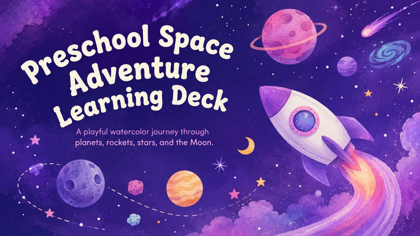 Preschool Space Adventure Learning Deck