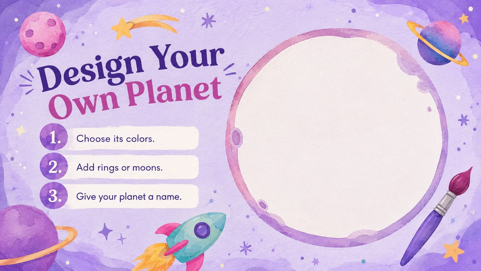 Modelo de apresentação Aventura Espacial para Educação Infantil, slide 14