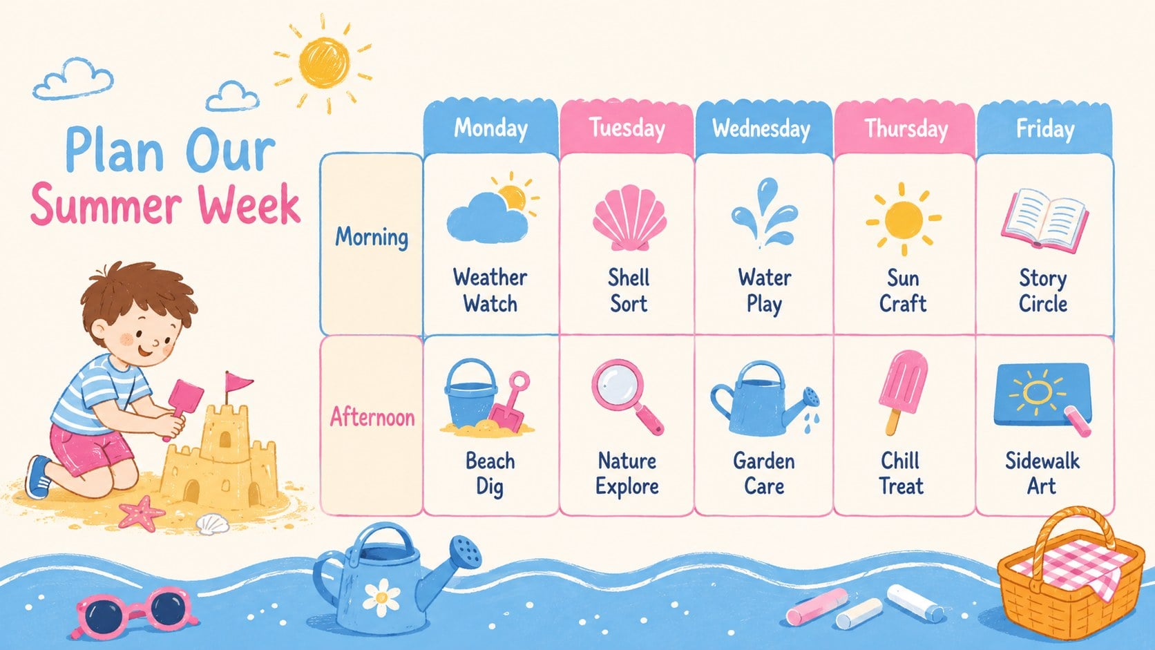 Modelo de apresentação Atividades de Verão para Pré-Escola, slide 13