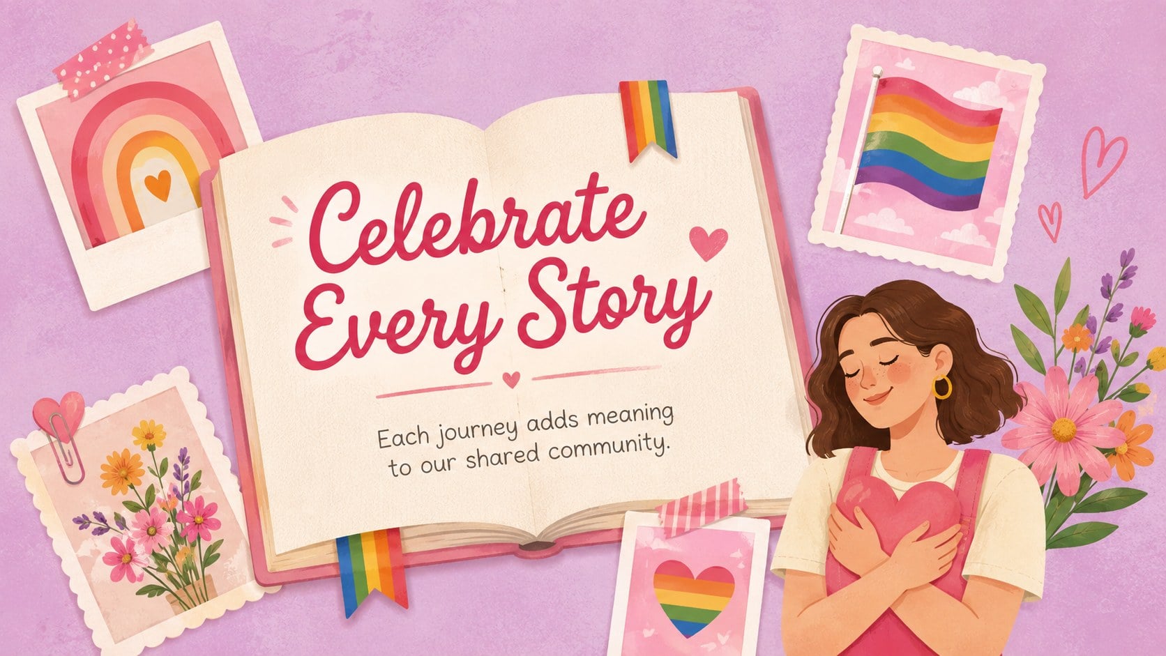 Pride Affirmation Message Deck presentation template, slide 9