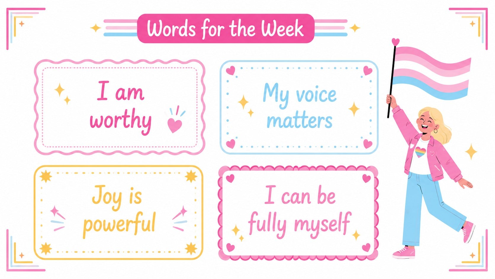 Pride Affirmation Message Deck presentation template, slide 10
