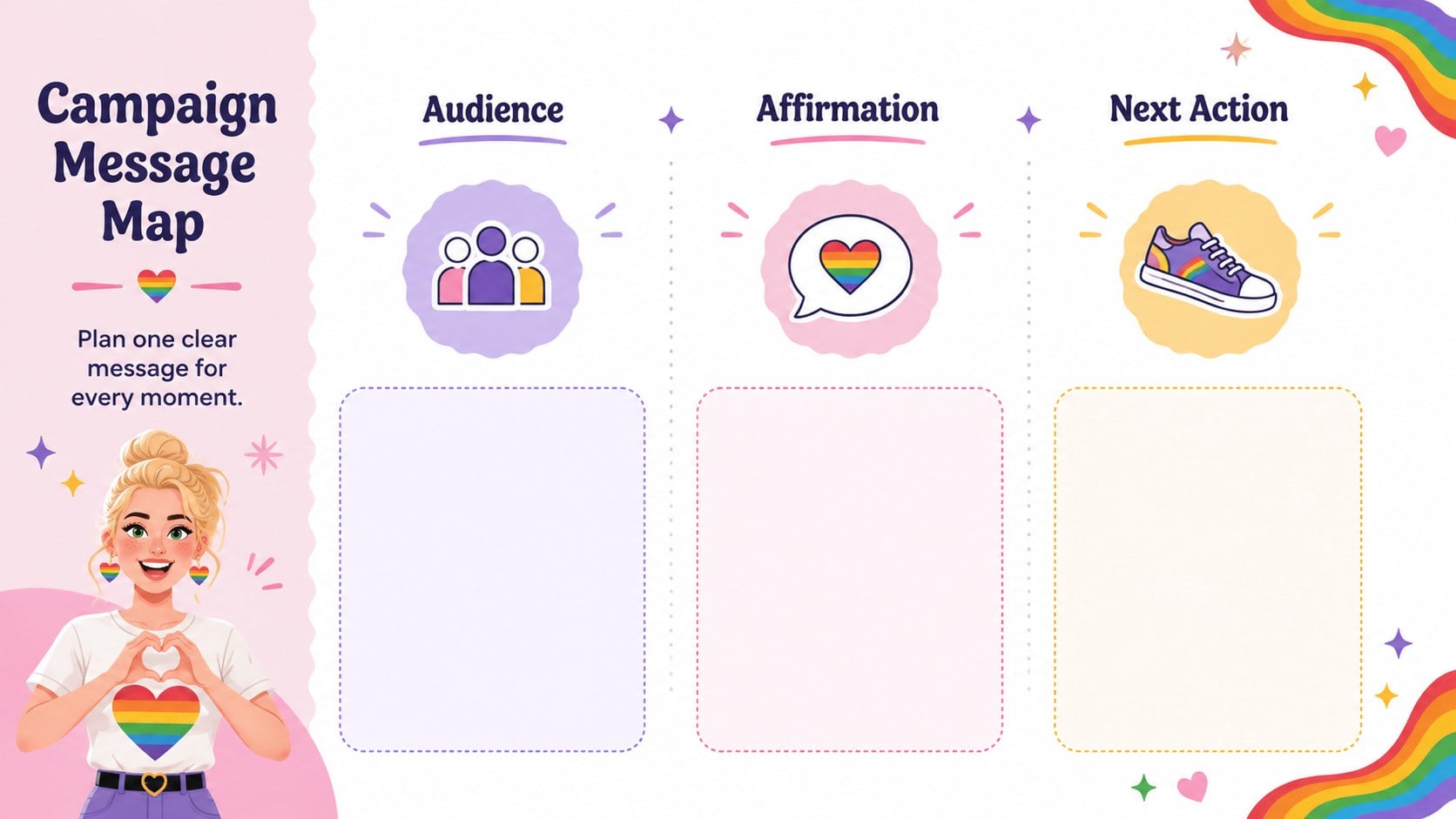 Pride Affirmation Message Deck presentation template, slide 13