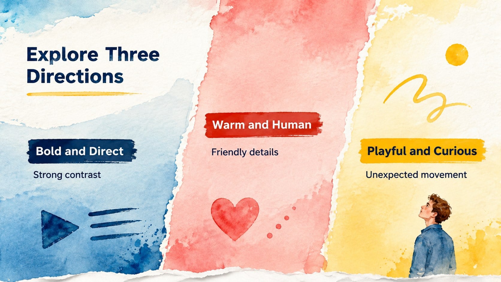 Primary Color Watercolor Creative Deck presentation template, slide 7