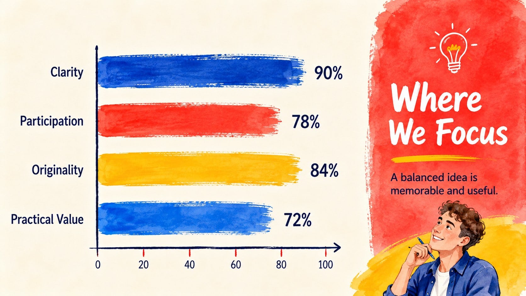 Primary Color Watercolor Creative Deck presentation template, slide 8