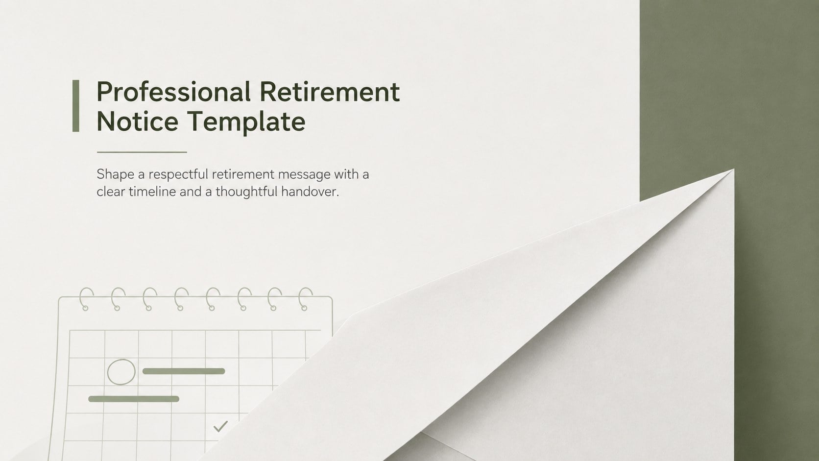 Professional Retirement Notice Template presentation template, slide 1
