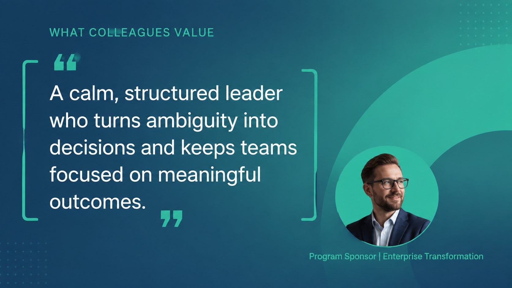 Project Leadership CV Portfolio Theme presentation template, slide 12