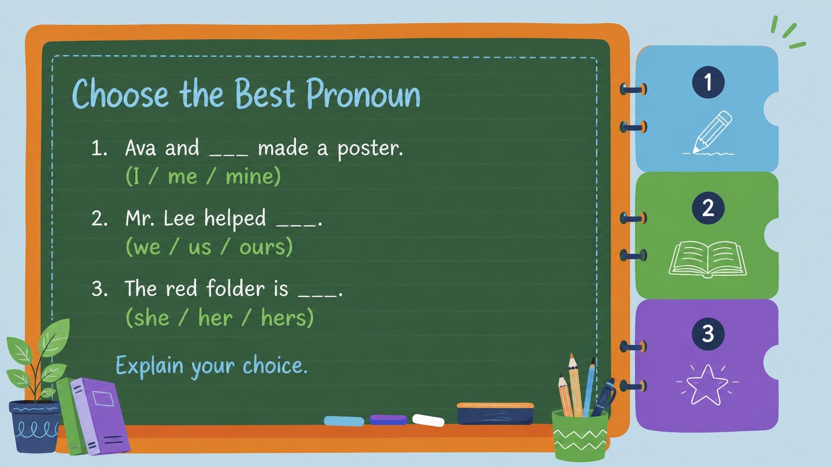 Pronoun Cases Grammar Slides for Young Learners presentation template, slide 10
