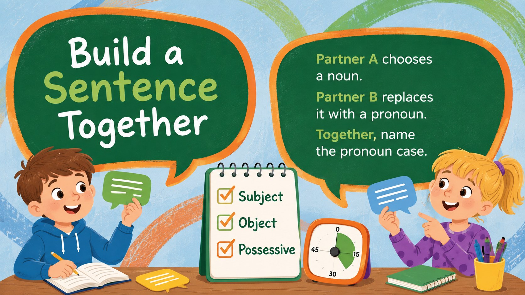 Pronoun Cases Grammar Slides for Young Learners presentation template, slide 12