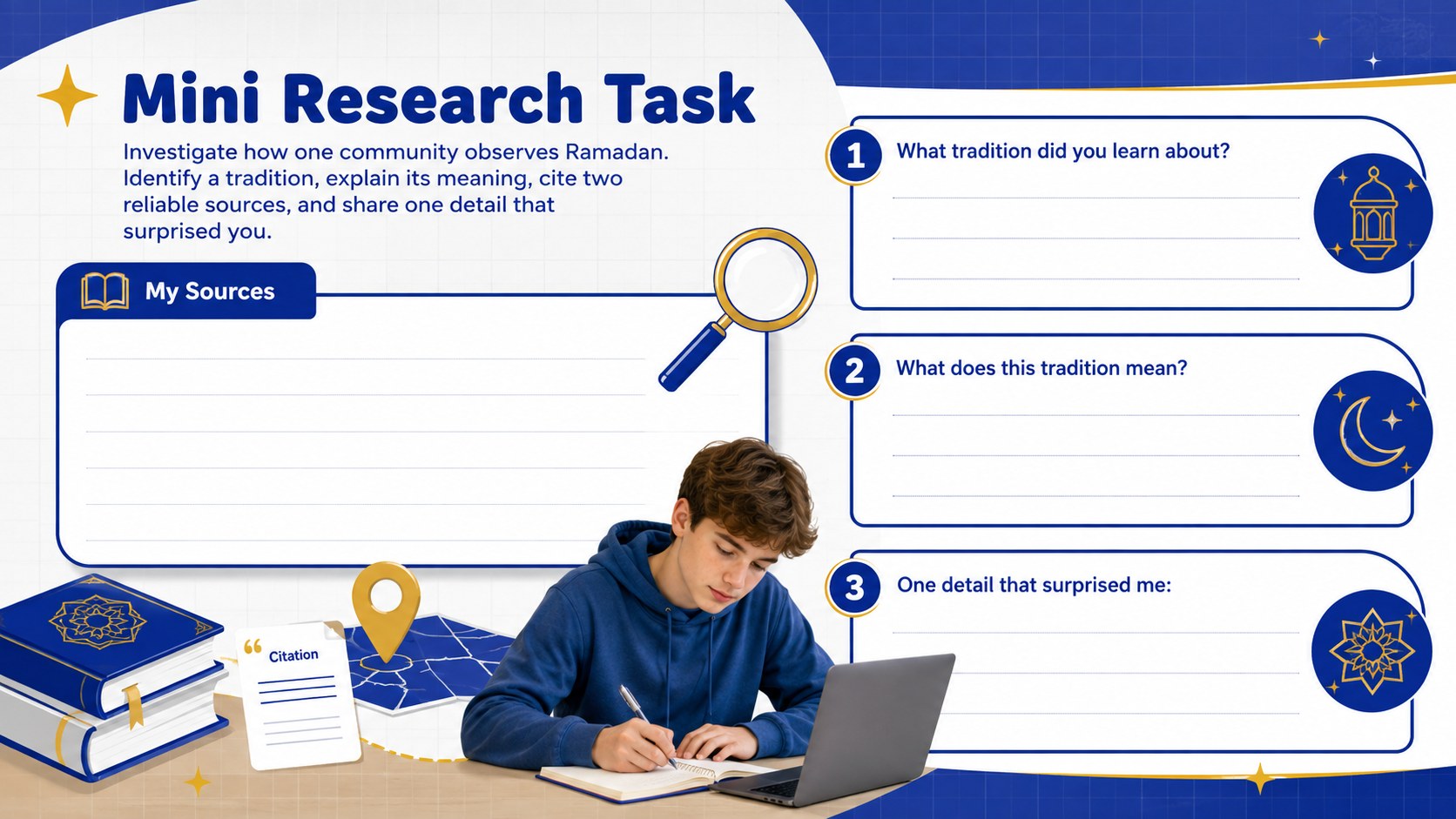 Ramadan Classroom Activity Deck presentation template, slide 11