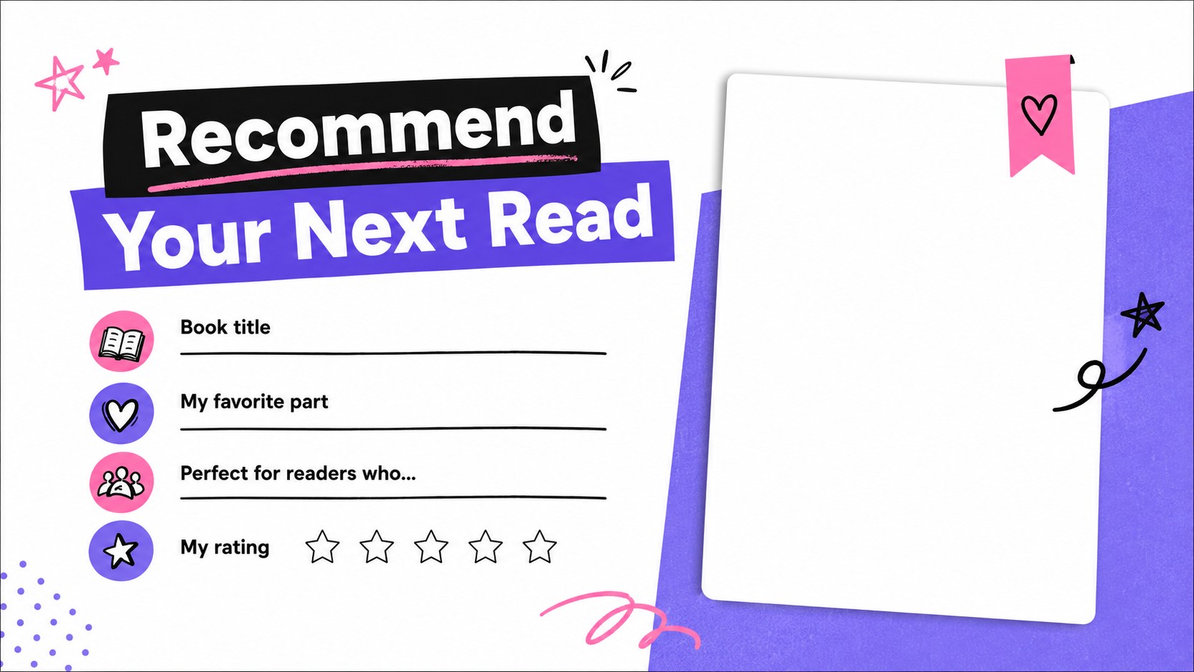 Reading Month Classroom Celebration Deck presentation template, slide 10