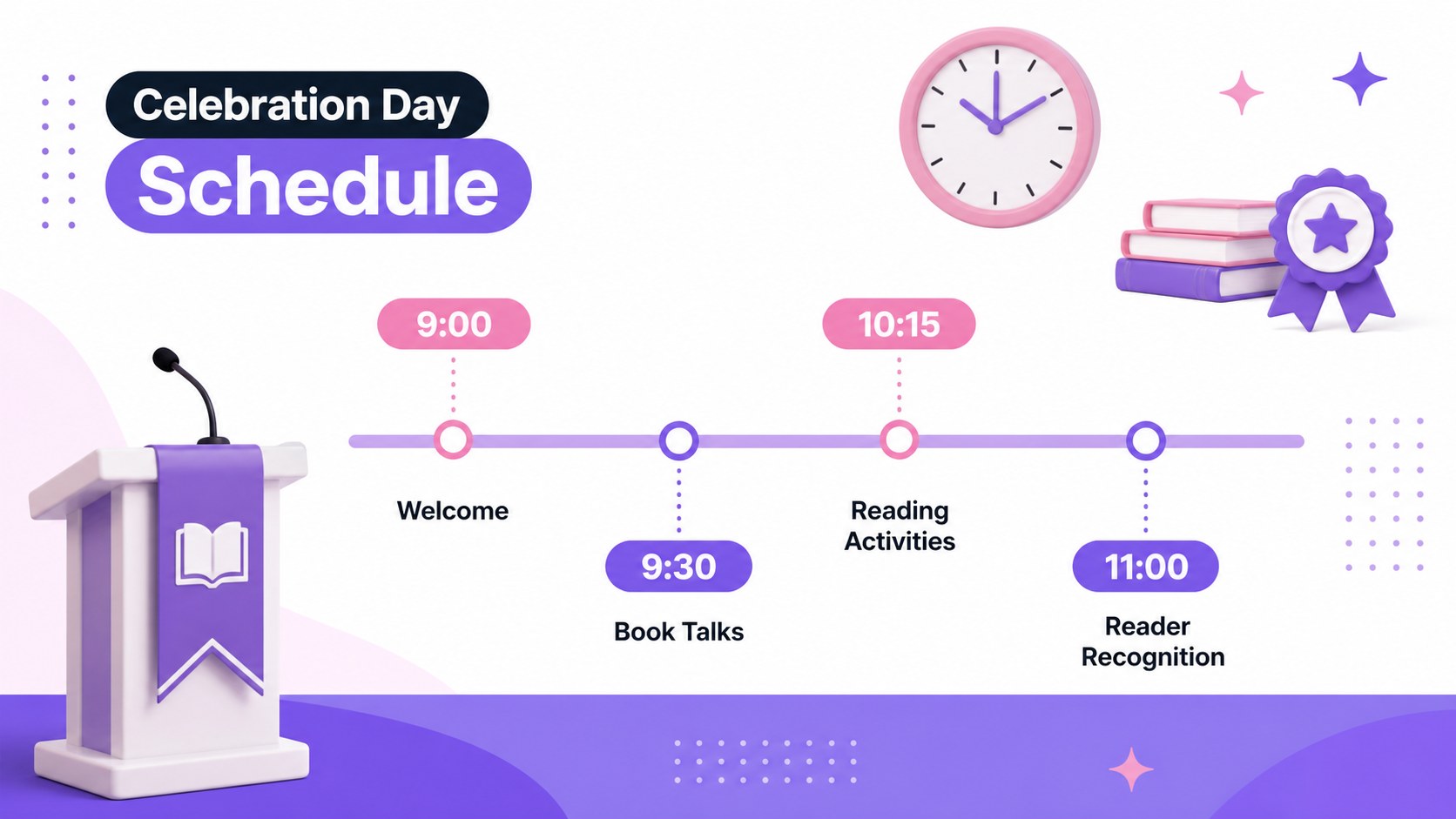 Reading Month Classroom Celebration Deck presentation template, slide 12